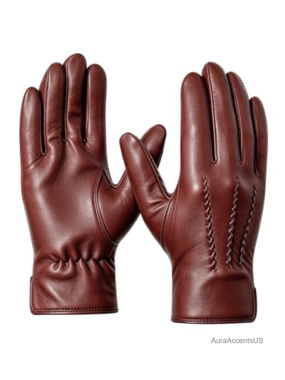 Sheepskin Leather Winter Driving Gloves Cashmere Lined